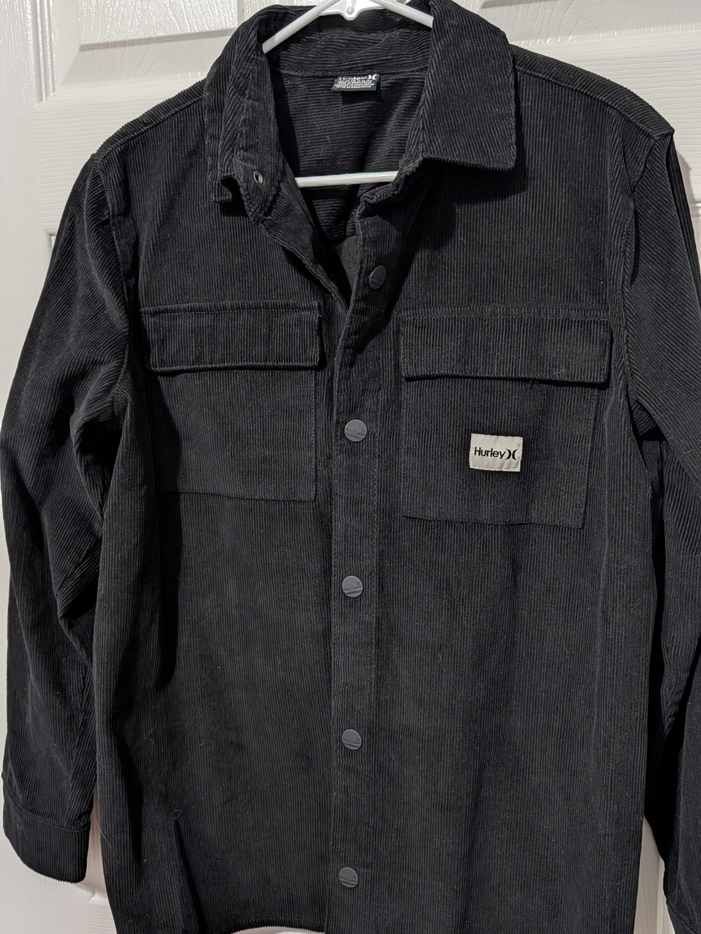 Hurley Black Corduroy Jacket with Chest Pockets